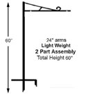 Signholder 2-part Assembly  24" Arm x 60"OH Black