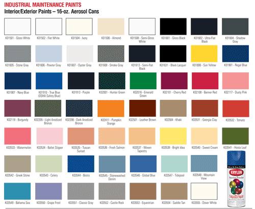 Krylon Colormaster Color Chart