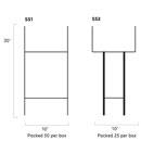 Wire Stake SS2 10" W x 30"H w/3 GA Base